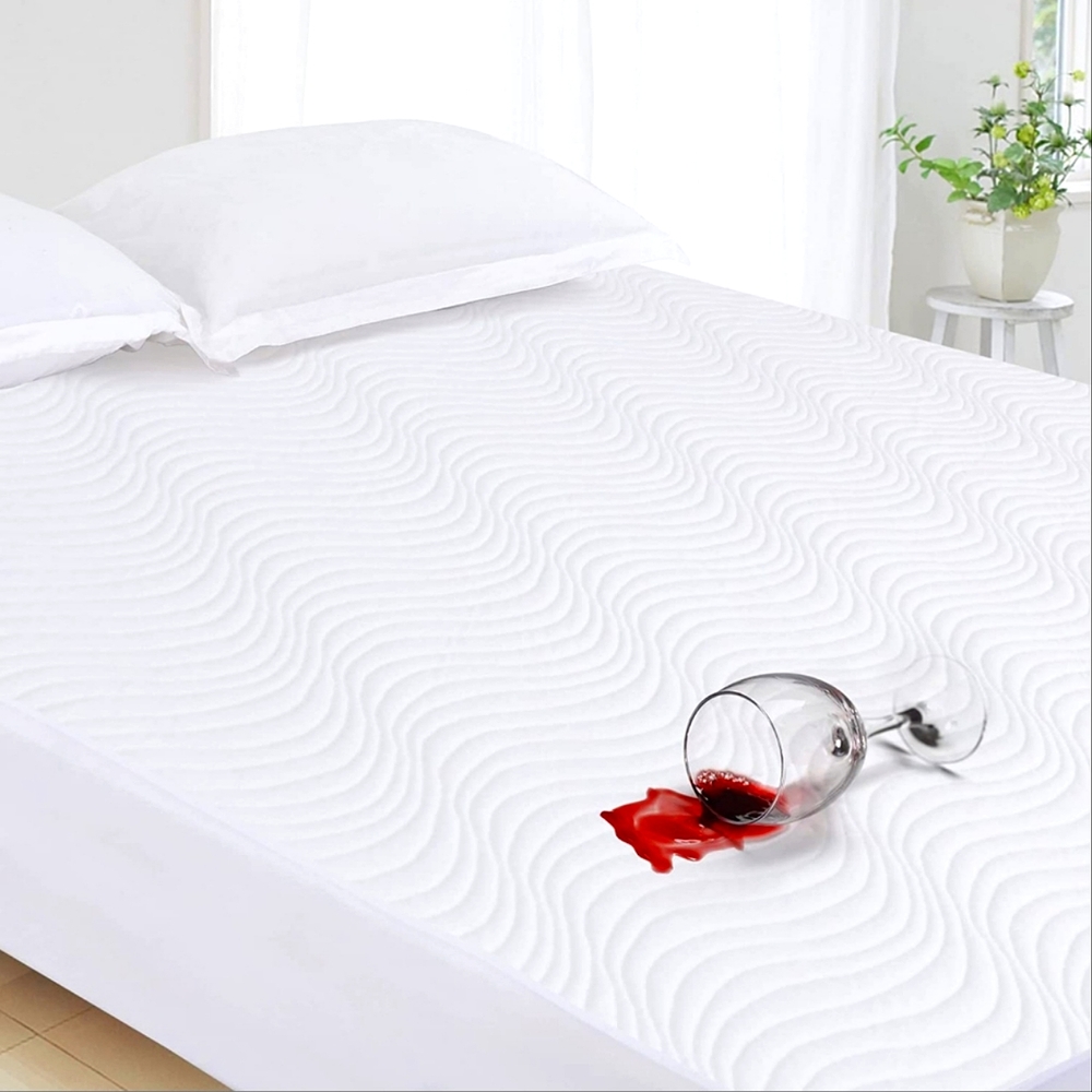 Full Size 100% Waterproof Mattress Pad, 3D Air Fiber Fabric Mattress Protector,